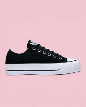 Trampki Niskie Converse Chuck Taylor All Star Płócienne Lift Czarne | CV-814QKL