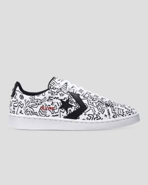 Trampki Niskie Converse Keith Haring Pro Skórzane Białe Czarne Czerwone | CV-651NJH
