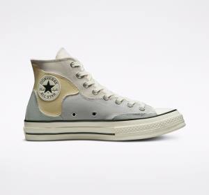 Trampki Wysokie Converse Chuck 70 Crafted Patchwork Brązowe Cytrynowy | CV-419LCB