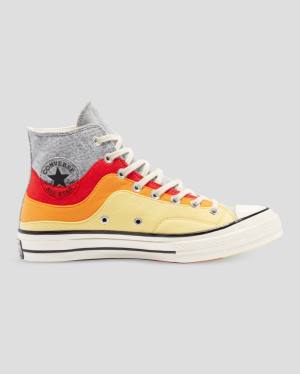Trampki Wysokie Converse Chuck 70 Nor'Easter Felted Layered Szare Czerwone Żółte | CV-941OGZ