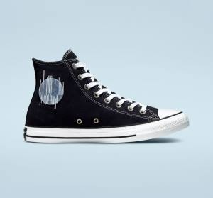 Trampki Wysokie Converse Chuck Taylor All Star Translucent Barcode Czarne Białe | CV-235TLH