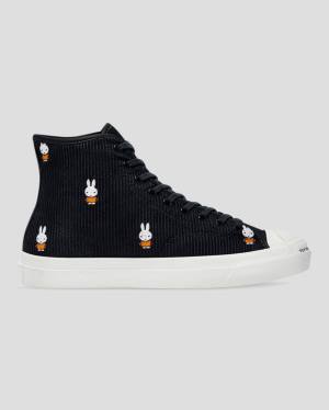 Trampki Wysokie Converse Pop Trading Miffy Jack Purcell Pro Corduroy Czarne | CV-856BQK