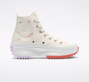 Trampki Wysokie Converse Run Star Hike Platformie Embroidered Floral Głęboka | CV-475YQB