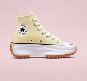 Trampki Wysokie Converse Run Star Hike Platformie Seasonal Color Cytrynowy Czarne Białe | CV-740QVP