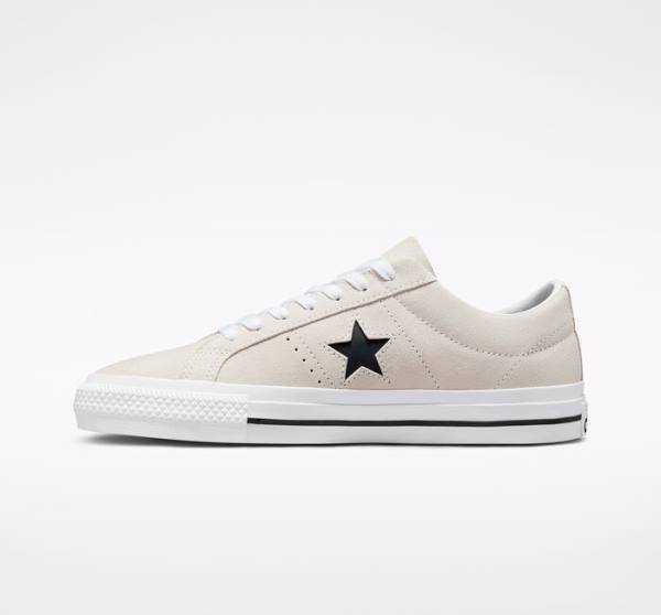 Buty Skate Converse CONS One Star Pro Zamszowe Białe Czarne | CV-256GIV