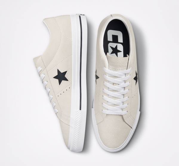 Buty Skate Converse CONS One Star Pro Zamszowe Białe Czarne | CV-256GIV
