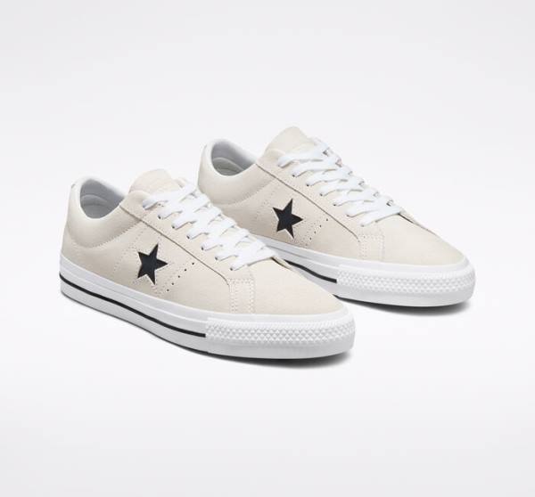 Buty Skate Converse CONS One Star Pro Zamszowe Białe Czarne | CV-256GIV