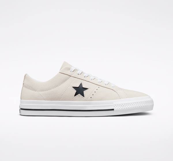Buty Skate Converse CONS One Star Pro Zamszowe Białe Czarne | CV-256GIV