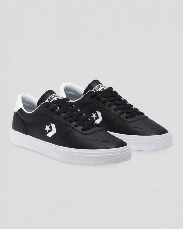 Trampki Niskie Converse Boulevard Faux Skórzane Czarne | CV-475MPX