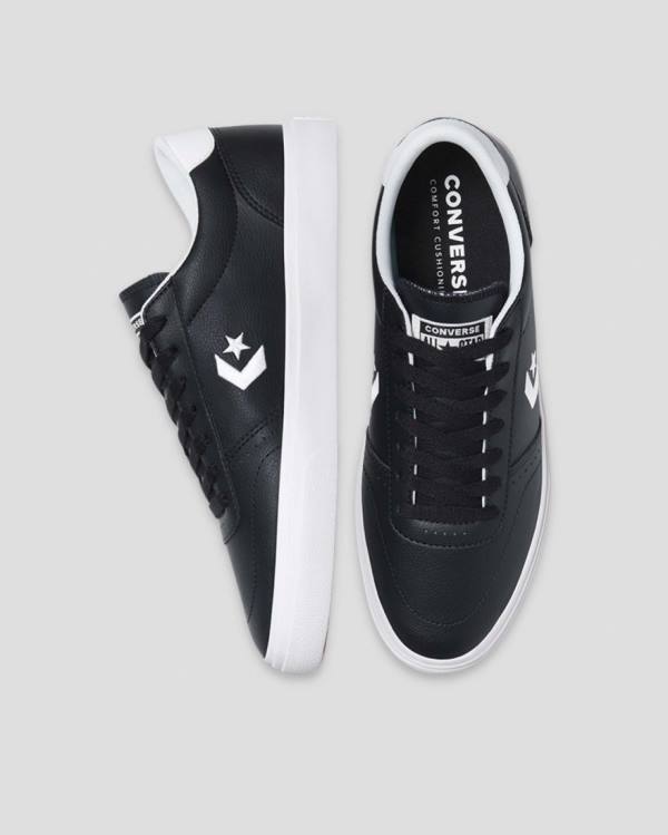 Trampki Niskie Converse Boulevard Faux Skórzane Czarne | CV-475MPX
