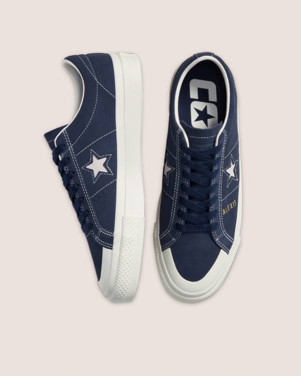 Trampki Niskie Converse CONS Alexis Sablone One Star Pro Zamszowe Niebieskie | CV-713XAE