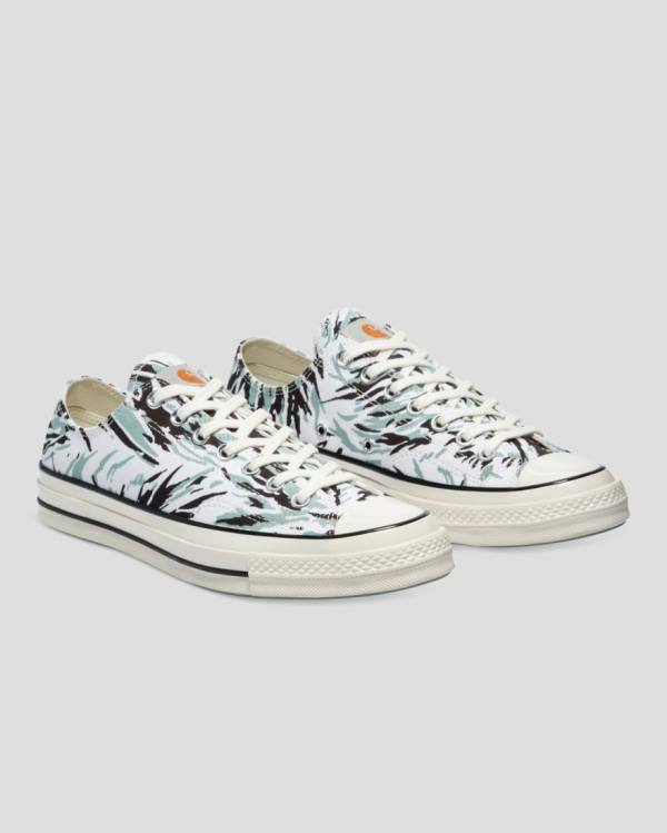 Trampki Niskie Converse Carhartt Chuck 70 Białe Zielone | CV-416UXZ