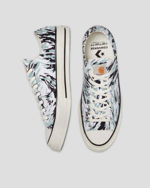 Trampki Niskie Converse Carhartt Chuck 70 Białe Zielone | CV-416UXZ