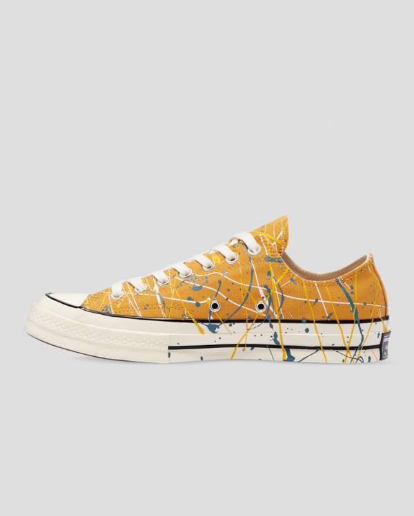 Trampki Niskie Converse Chuck 70 Archive Print Paint Splatter Żółte | CV-263QYX