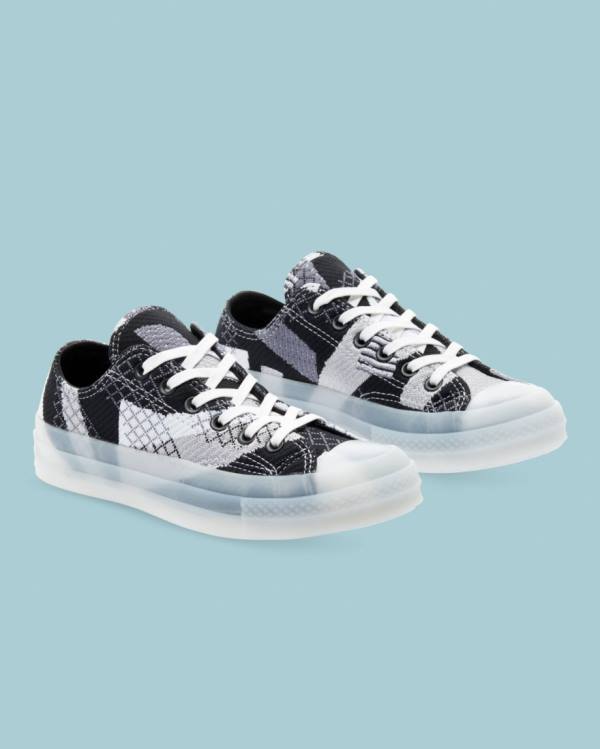 Trampki Niskie Converse Chuck 70 Knit Print Czarne | CV-293PNJ