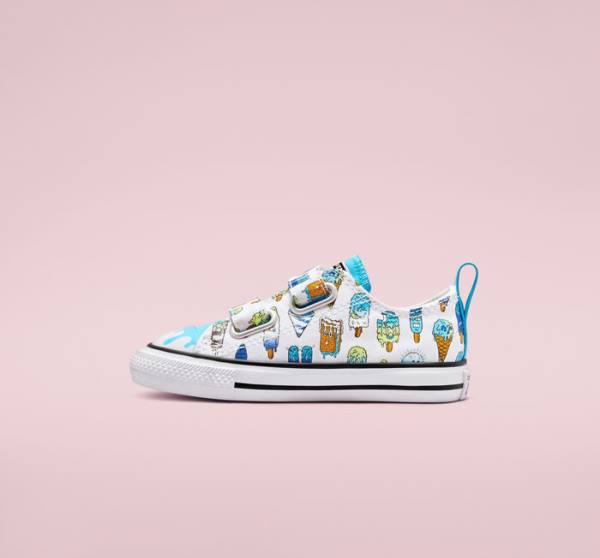 Trampki Niskie Converse Chuck Taylor All Star Easy-On Frozen Treats Białe Niebieskie Głęboka Zielone | CV-086AVP
