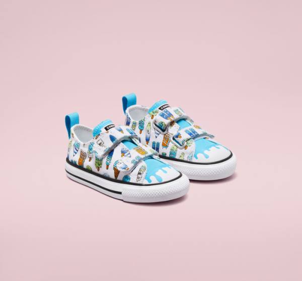 Trampki Niskie Converse Chuck Taylor All Star Easy-On Frozen Treats Białe Niebieskie Głęboka Zielone | CV-086AVP