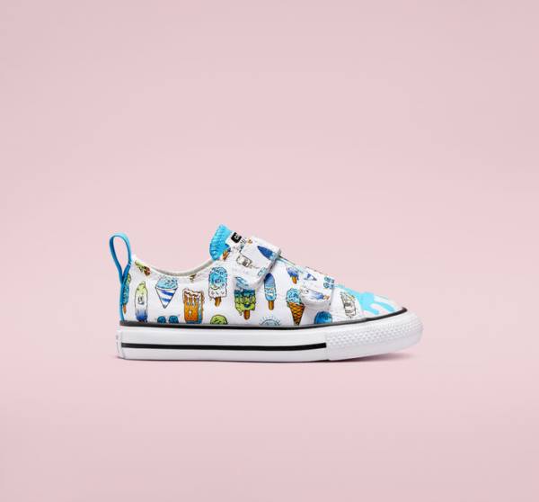 Trampki Niskie Converse Chuck Taylor All Star Easy-On Frozen Treats Białe Niebieskie Głęboka Zielone | CV-086AVP