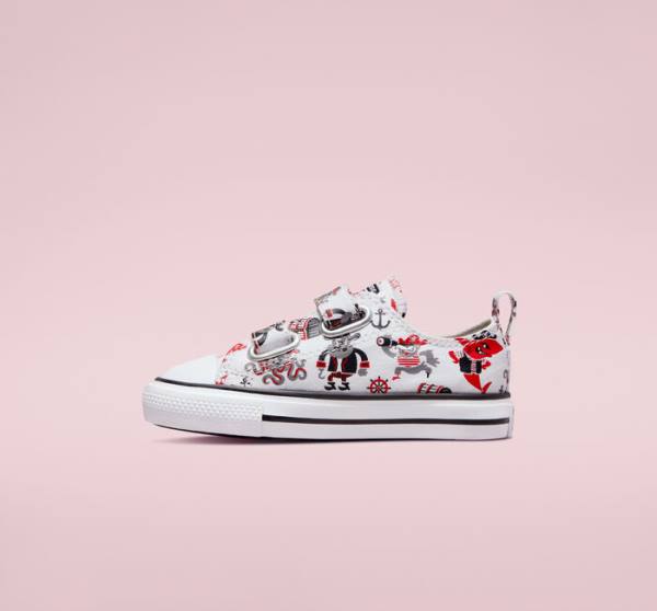 Trampki Niskie Converse Chuck Taylor All Star Easy-On Pirates Białe Czerwone Czarne | CV-109TFN