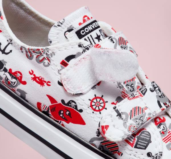 Trampki Niskie Converse Chuck Taylor All Star Easy-On Pirates Białe Czerwone Czarne | CV-109TFN