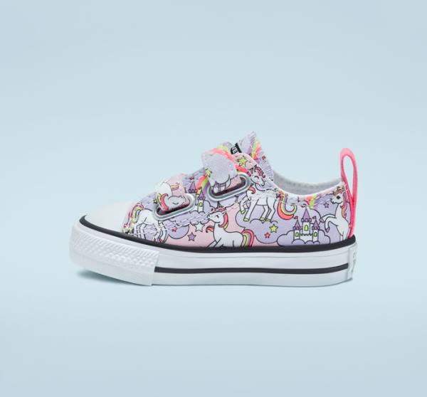 Trampki Niskie Converse Chuck Taylor All Star Easy-On Neon Unicorn Różowe Kolorowe Białe | CV-364WOB