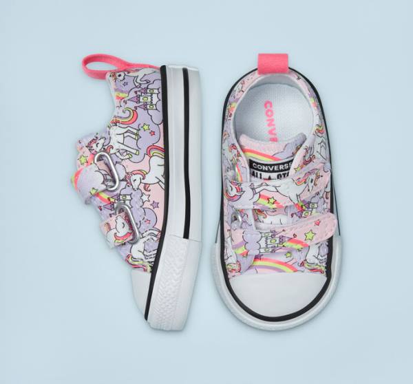 Trampki Niskie Converse Chuck Taylor All Star Easy-On Neon Unicorn Różowe Kolorowe Białe | CV-364WOB