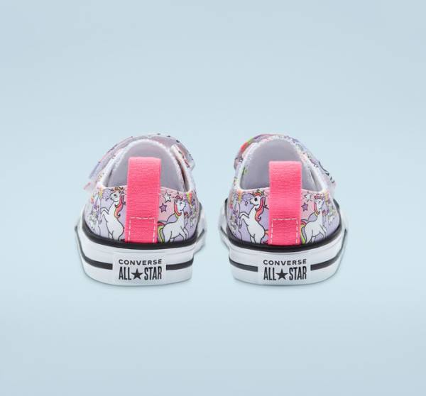 Trampki Niskie Converse Chuck Taylor All Star Easy-On Neon Unicorn Różowe Kolorowe Białe | CV-364WOB