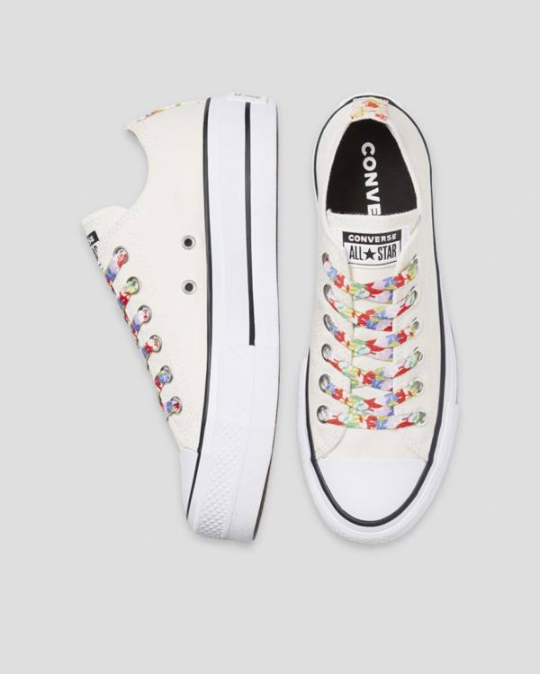 Trampki Niskie Converse Chuck Taylor All Star Lift Garden Party Beżowe | CV-451QOW