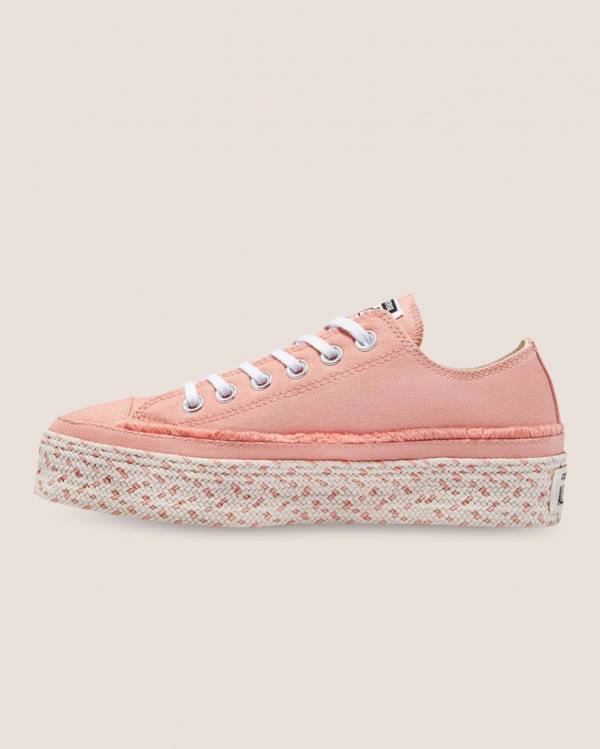 Trampki Niskie Converse Chuck Taylor All Star Espadryle Platformie Różowe | CV-520RBF