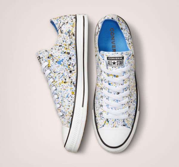 Trampki Niskie Converse Chuck Taylor All Star Archive Paint Splatter Białe Niebieskie | CV-523TIK