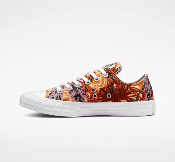 Trampki Niskie Converse Chuck Taylor All Star Tropical Florals Pomarańczowe Czarne Białe | CV-527KPD