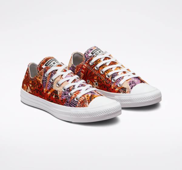 Trampki Niskie Converse Chuck Taylor All Star Tropical Florals Pomarańczowe Czarne Białe | CV-527KPD