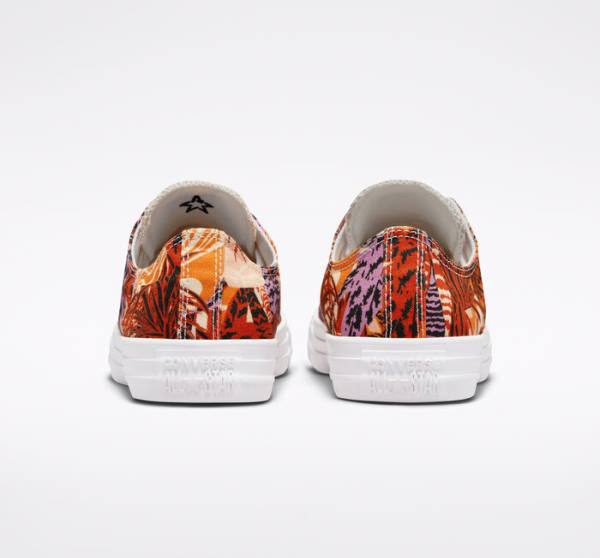 Trampki Niskie Converse Chuck Taylor All Star Tropical Florals Pomarańczowe Czarne Białe | CV-527KPD