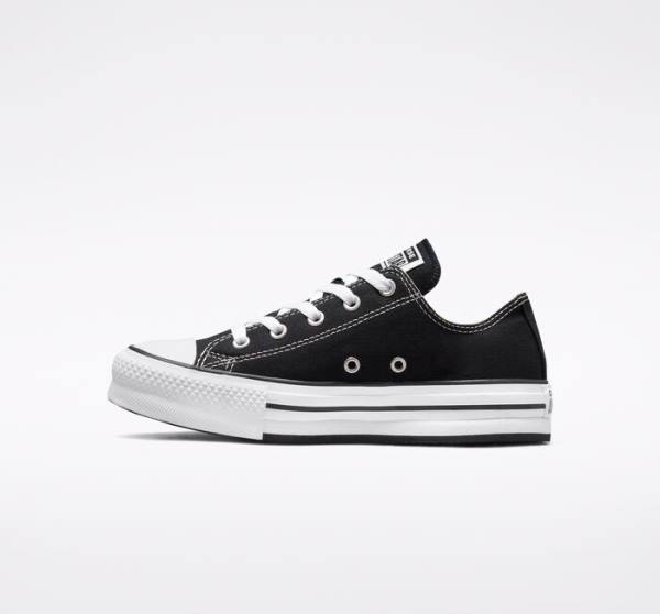 Trampki Niskie Converse Chuck Taylor All Star Lift Platformie Czarne Białe | CV-547ATH