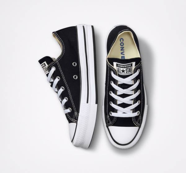 Trampki Niskie Converse Chuck Taylor All Star Lift Platformie Czarne Białe | CV-547ATH
