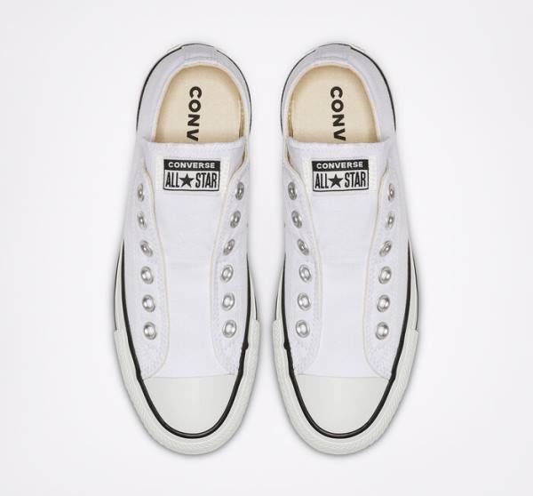 Trampki Niskie Converse Chuck Taylor All Star Slip Białe Czarne Białe | CV-547IDB