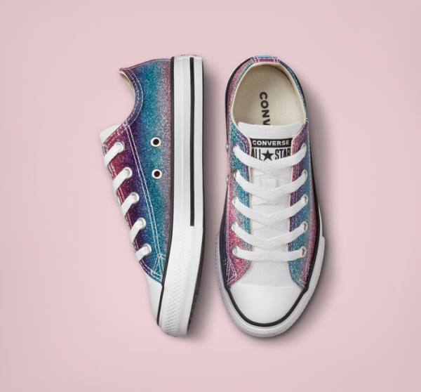 Trampki Niskie Converse Chuck Taylor All Star Glitter Drip Białe Beżowe Białe Fioletowe | CV-583UBG