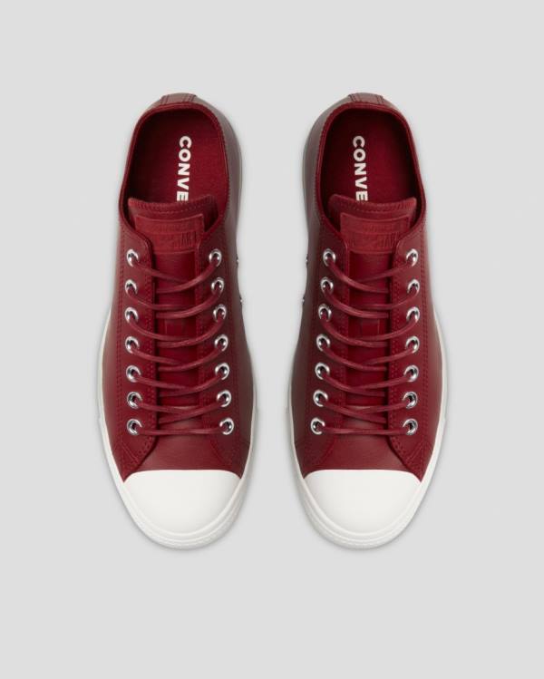 Trampki Niskie Converse Chuck Taylor All Star Seasonal Skórzane Bordowe | CV-672KPM