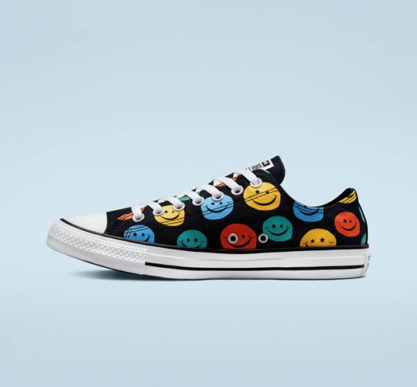 Trampki Niskie Converse Chuck Taylor All Star Happy Faces Czarne | CV-675XLS