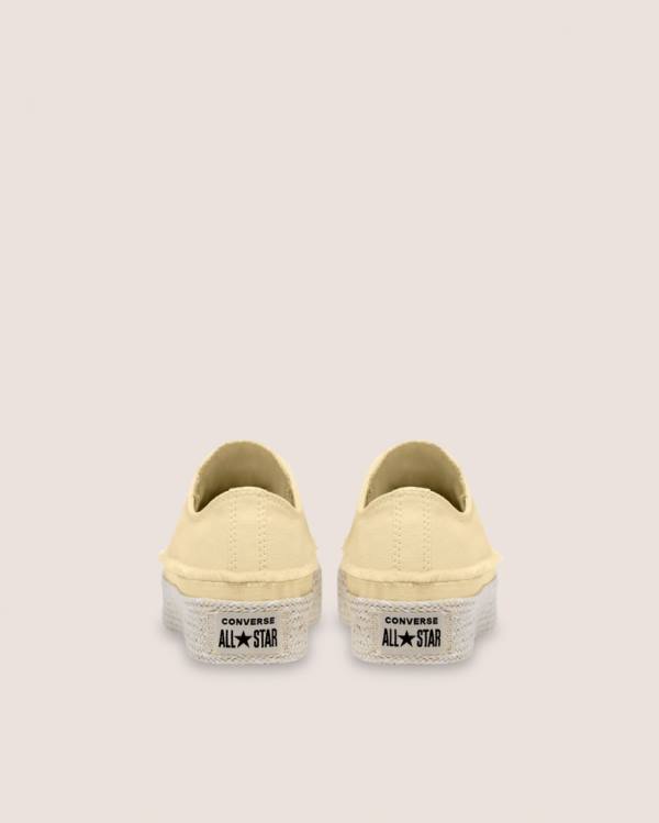 Trampki Niskie Converse Chuck Taylor All Star Espadryle Platformie Beżowe | CV-684EQO