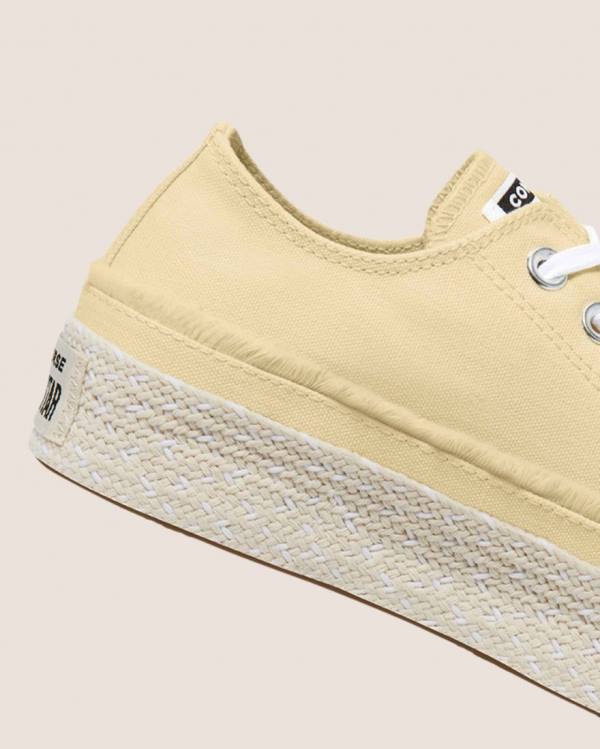 Trampki Niskie Converse Chuck Taylor All Star Espadryle Platformie Beżowe | CV-684EQO