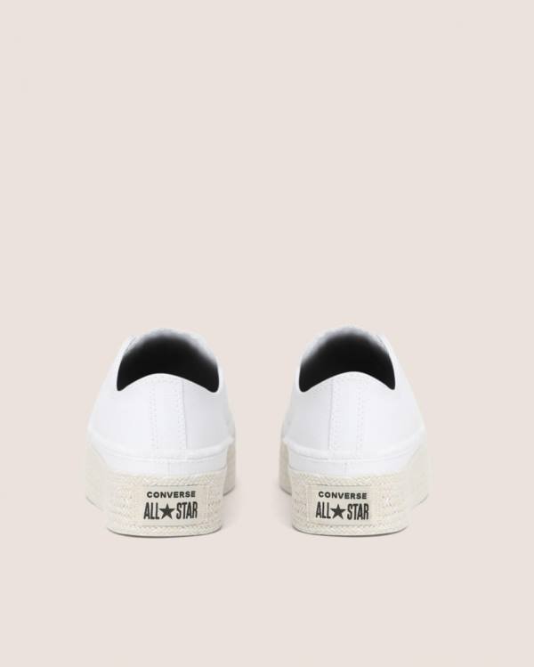 Trampki Niskie Converse Chuck Taylor All Star Espadryle Platformie Białe | CV-720CSQ