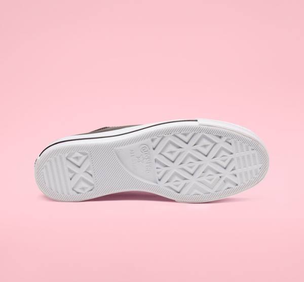 Trampki Niskie Converse Chuck Taylor All Star Lift Platformie Skórzane Czarne Białe | CV-749RHS