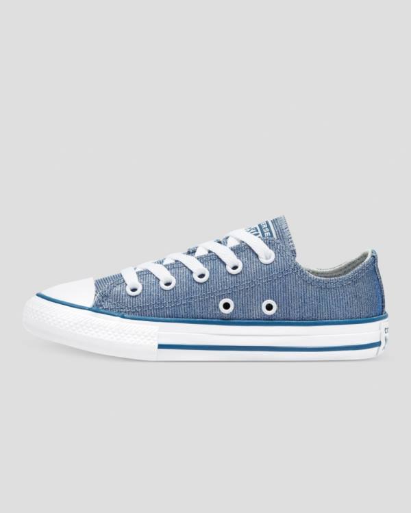 Trampki Niskie Converse Chuck Taylor All Star Glitter Tekstylne Niebieskie | CV-795VXM