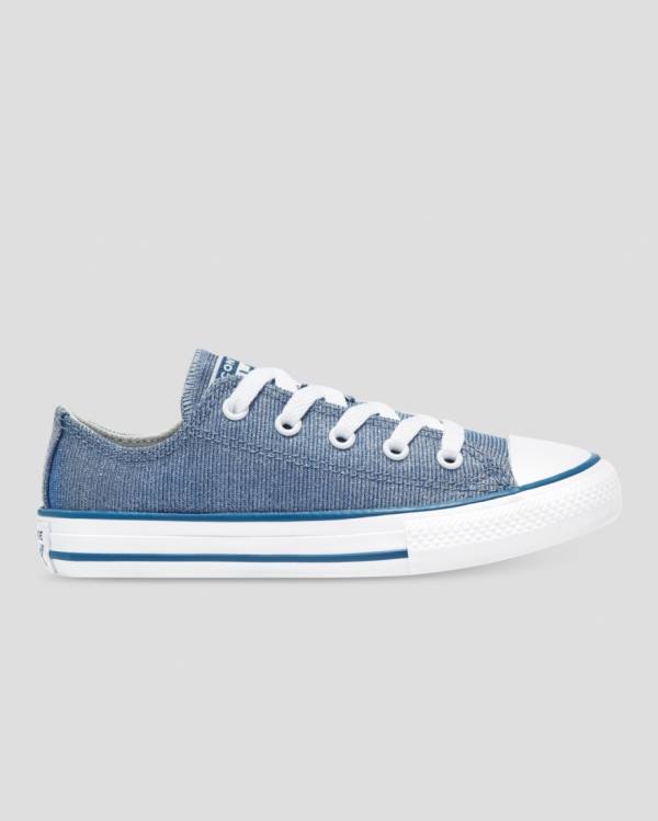 Trampki Niskie Converse Chuck Taylor All Star Glitter Tekstylne Niebieskie | CV-795VXM