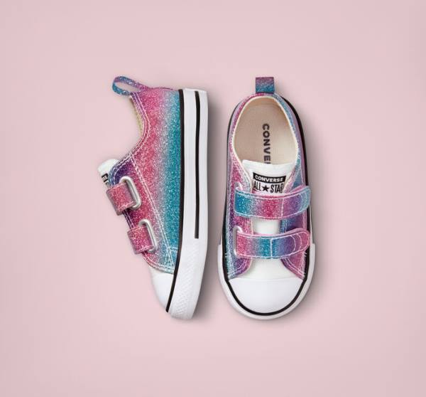 Trampki Niskie Converse Chuck Taylor All Star Easy-On Glitter Drip Białe Beżowe Białe Fioletowe | CV-860AGW