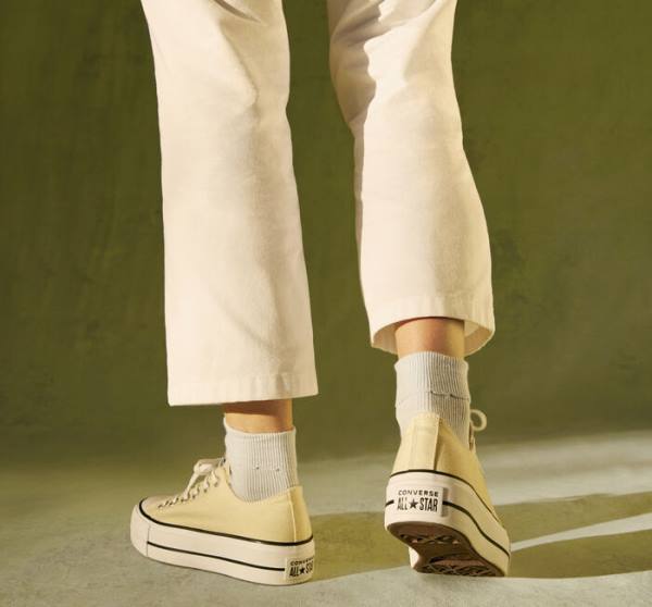 Trampki Niskie Converse Chuck Taylor All Star Lift Platformie Seasonal Color Cytrynowy Czarne Białe | CV-864MFW