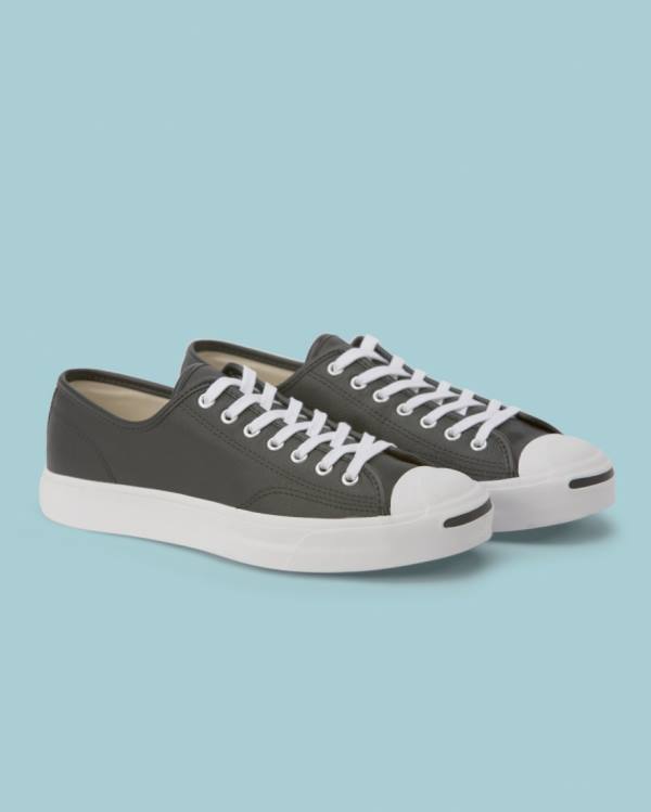 Trampki Niskie Converse Jack Purcell Foundational Skórzane Czarne | CV-596SQE