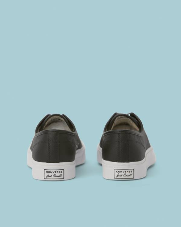 Trampki Niskie Converse Jack Purcell Foundational Skórzane Czarne | CV-596SQE