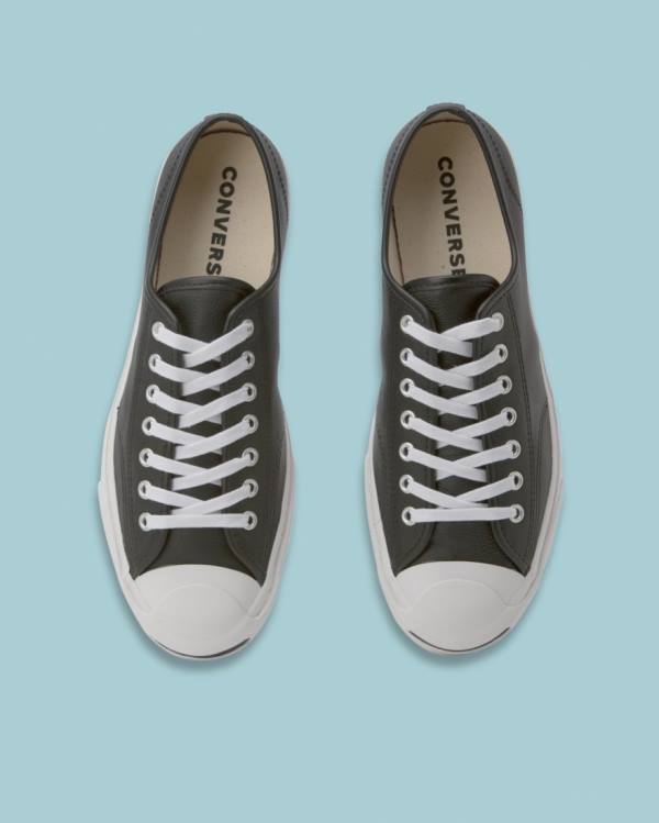 Trampki Niskie Converse Jack Purcell Foundational Skórzane Czarne | CV-596SQE